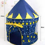 KIDS PLAY TENT BLUE Color PRINCE CASTLE for Boy PLAYHOUSE OUTDOOR INDOOR TENT - Thumbnail 3
