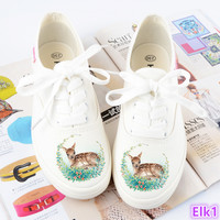 Harajuku elk painted canvas shoes - Thumbnail 2