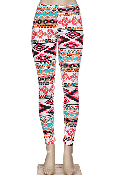 Pink Aztec Print Leggings
