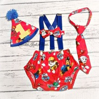 Boys Paw Patrol Cake Smash & Birthday Outfit - Thumbnail 4