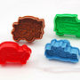 Car Cartoon Design Mold 4 Different Design Set 4pcs Cookie / Food Cutter Stamp - Thumbnail 2