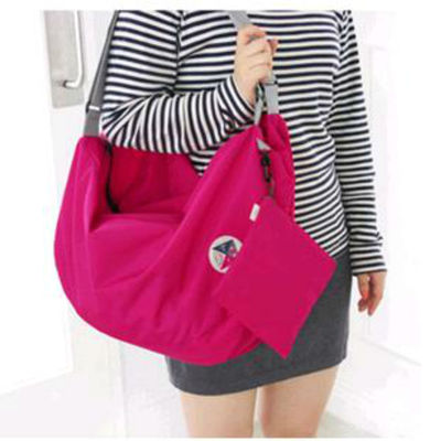 Hot pink color 3 way multiple use fold-able travel bag good for travel daily use