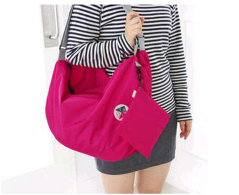 HOT PINK COLOR 3 Way Multiple Use Fold-able Travel Bag Good for Travel Daily Use