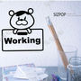 WORKING BEAR Design BLACK Color Free Style Wall Sticker Home DIY Decal Set - Thumbnail 1