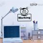 WORKING BEAR Design BLACK Color Free Style Wall Sticker Home DIY Decal Set - Thumbnail 3