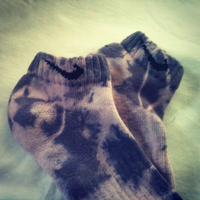 Purple custom nike ankle socks