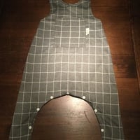 Grey Windowpane Romper - Thumbnail 1