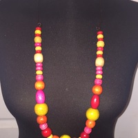 Wooden Shaped Statement Necklace - Thumbnail 1