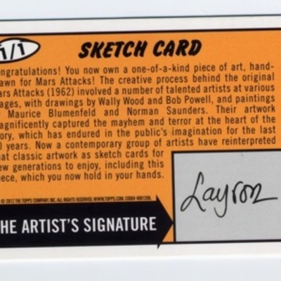 Mars attacks return sketch card - colorful