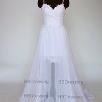 Beach Wedding Dress Chiffon And Lace Dresses For Brides pst1310 - Thumbnail 3