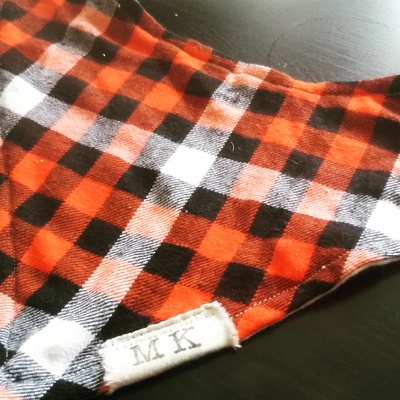 Plaid bandanna bib