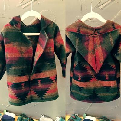 Wool ikat car coat