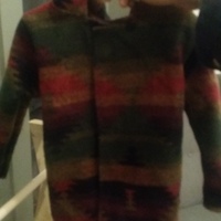 Wool Ikat Car Coat - Thumbnail 1