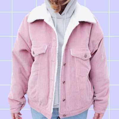 Pastel color corduroy jacket