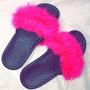 Faux Fur Nike Slide Sandals-2