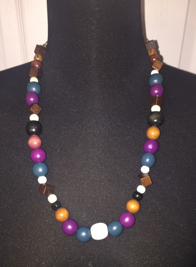 Wooden Shaped Statement Necklace