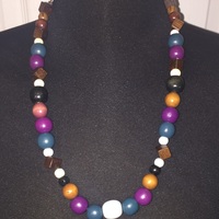 Wooden Shaped Statement Necklace - Thumbnail 1