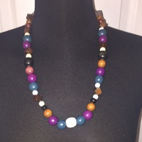Wooden Shaped Statement Necklace - Thumbnail 2