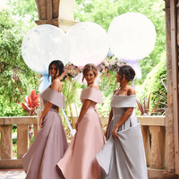 Off Shoulder Simple Bridesmaid Dress,New Arrival Custom bridesmaid dress, Wedding Party Dresses,Long Bridal Gowns, BD14356 - Thumbnail 1