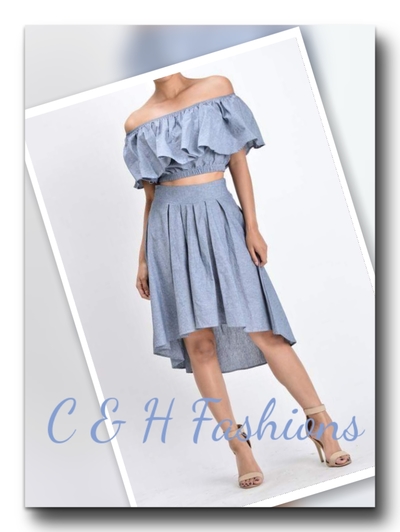 2PC Crop Top and Skirt