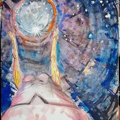 Down to sleep and through the moon