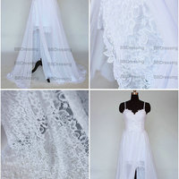Beach Wedding Dress Chiffon And Lace Dresses For Brides pst1310 - Thumbnail 4