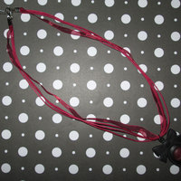 Burgundy & Black Goth Loli Skull Cameo Necklace with Bow Frame - Thumbnail 1