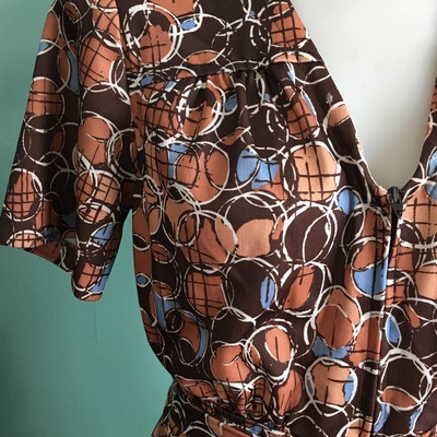 70's front zip dress