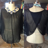 Cross Me Back Blouse - S - Thumbnail 1