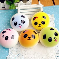 Mini Colorful Panda Bun Squishy Charms - Thumbnail 1
