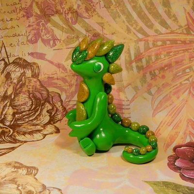 Green glitter dragon