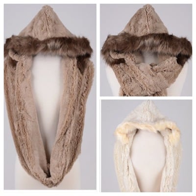 Faux fur hood/scarf-tde - Thumbnail 4