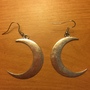 Silver crescent moon earrings -1