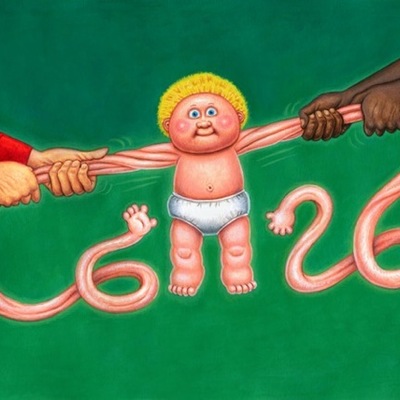 #51 tug of warren / stretch saul final art - garbage pail kids bns1