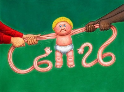 #51 Tug of WARREN / Stretch SAUL Final Art - Garbage Pail Kids BNS1