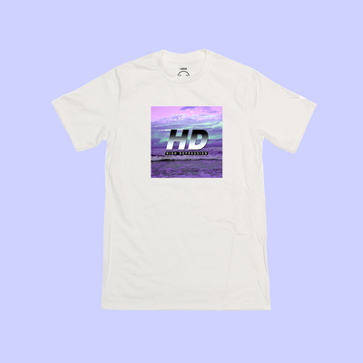 Unisex high depression pastel sunset ocean t shirt in white