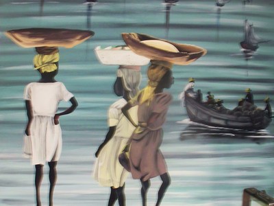 Three women painting 20 x 24