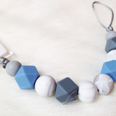 Marble pacifier clip
