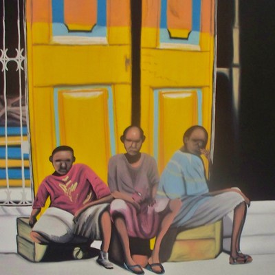 Shoe shine boys painting