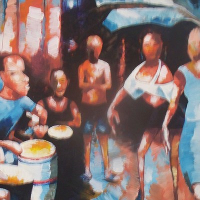 Drummer painting 20 x 24