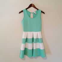 color block pleated dress