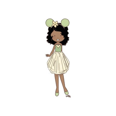 Disneybound tiana fan (color options)