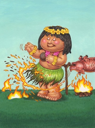#97 Luau LUANN / PEG Roast Final Art - Garbage Pail Kids BNS2