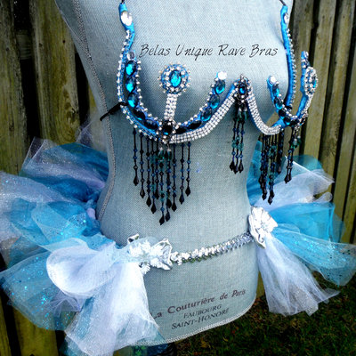 Elsa samba costume cosplay dance costume rave bra rave wear halloween burlesque show girl