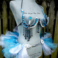 Elsa samba Costume Cosplay Dance Costume Rave Bra Rave Wear Halloween Burlesque Show Girl - Thumbnail 2