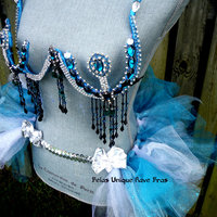 Elsa samba Costume Cosplay Dance Costume Rave Bra Rave Wear Halloween Burlesque Show Girl - Thumbnail 3