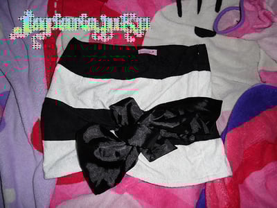 〖Sold Out〗MA＊RS MARS Sugar Gloss Black/White Bow Mini Skirt