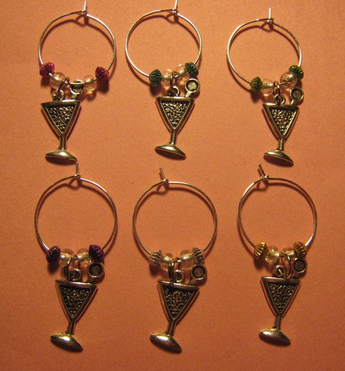 Martini Glass Charm Set