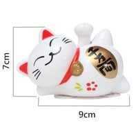 Solar Powered 9CM Maneki Neko Welcome Luck Beckoning Fortune Cat! (Sleeping Buddha pose) - Thumbnail 1