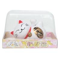Solar Powered 9CM Maneki Neko Welcome Luck Beckoning Fortune Cat! (Sleeping Buddha pose) - Thumbnail 4